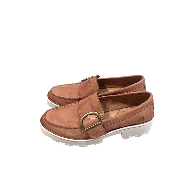 Born Contessa Loafer Brown Cognac Leather Sporty Lug Sole Womens Size 7.5 - Picture 3 of 12